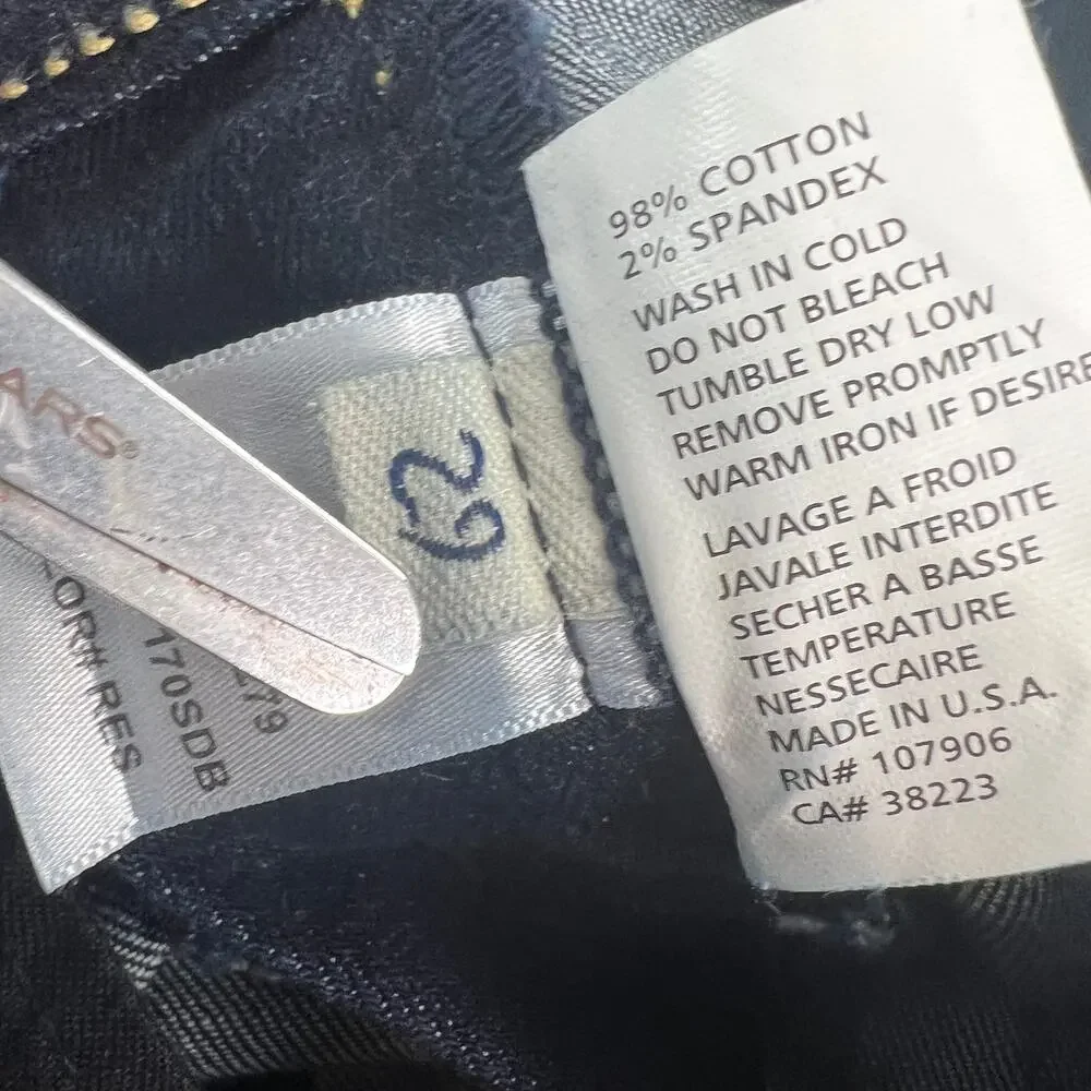 HUDSON Dark Wash  Denim Blue Made in USA Jeans Cotton Spandex Stretch 107906  29